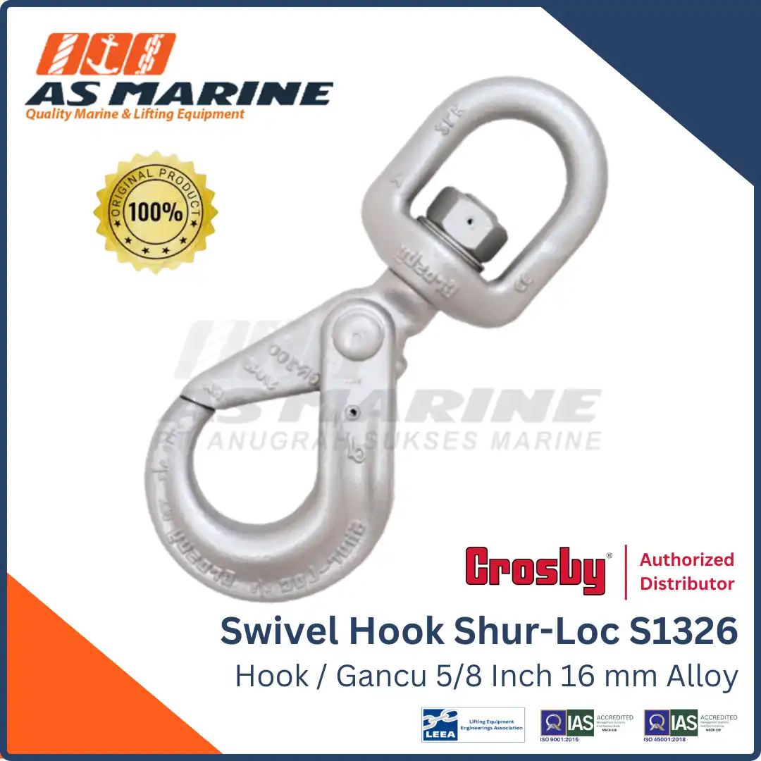 Crosby USA Swivel Shur-Loc Hook / Kait / Gancu S1326 5/8 Inch